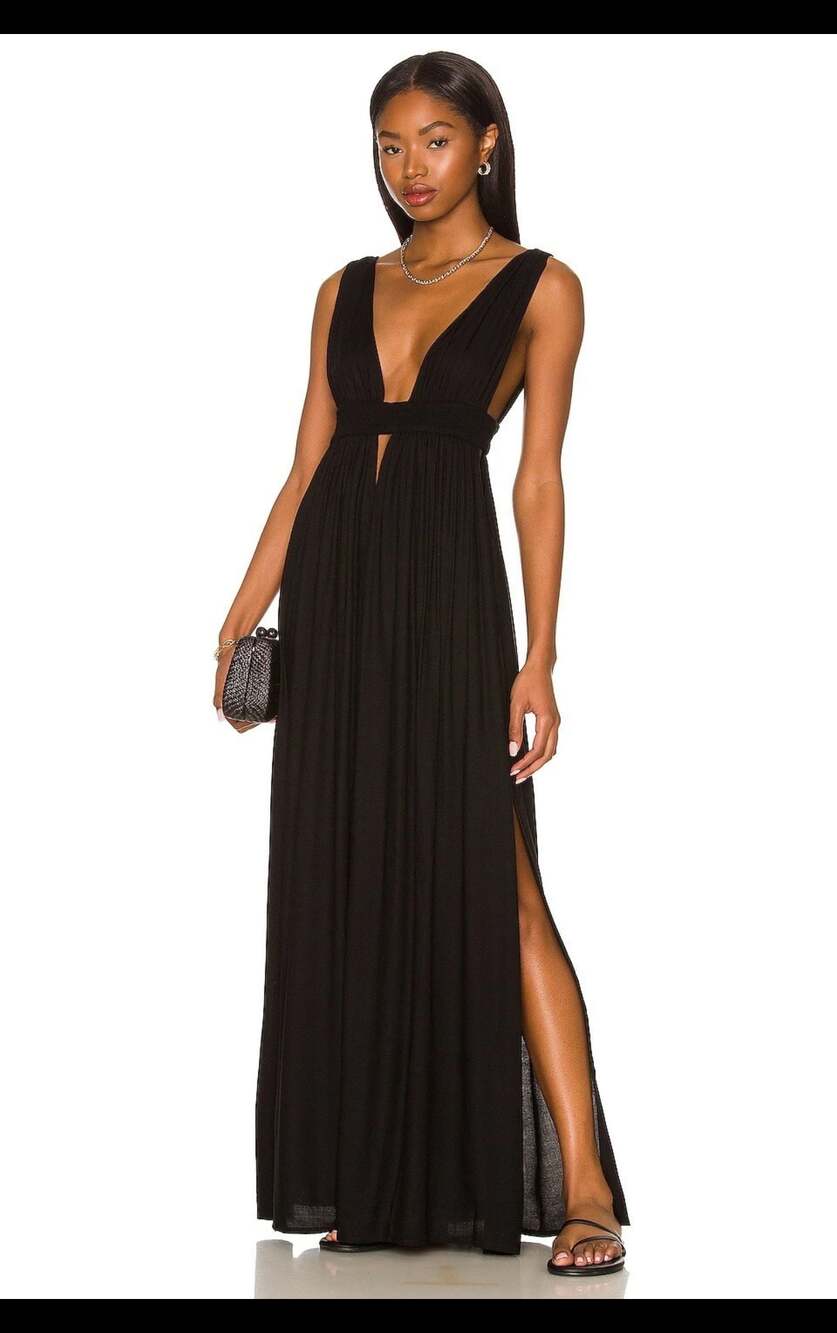Indah Anjeli Empire Maxi Dress in Black Size Xs.